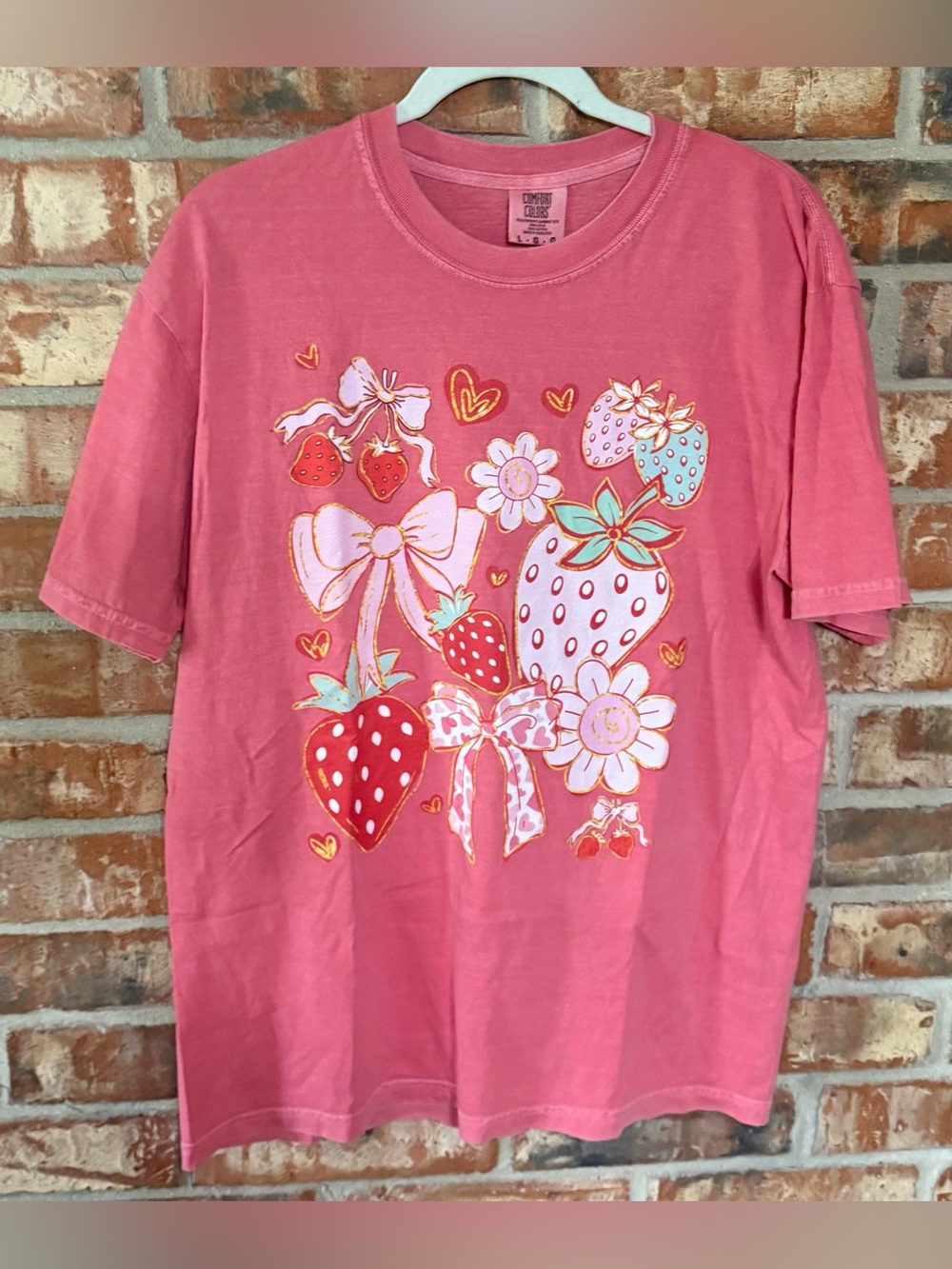 Comfort Colors Watermelon Strawberry Bow Graphic Tee